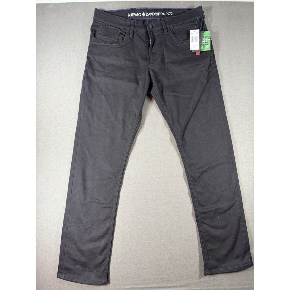 Buffalo David Bitton Jeans Mens 34x32 Black ASH-X Slim Stretch Pant New